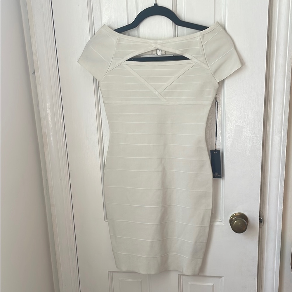 Elegant Cream Off-Shoulder Dress